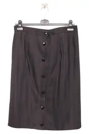 Vorschaubild 1 von Damen A-Linienrock Grau Gestreift Knopfleiste Gr. 42/XL Elegant Business