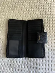 Vorschaubild 2 von Damen Geldbörse Schwarz Leder Portemonnaie Modern