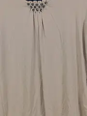 Vorschaubild 3 von Damen Langarmshirt Gr. 38 M Beige Casual mit Strasssteinen