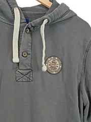 Vorschaubild 2 von Hoodie Herren Gr. L Grau Kapuzenpullover Baumwolle