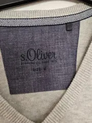 Vorschaubild 5 von Herren Pullover V-Ausschnitt Grau Gr. M Casual Baumwolle