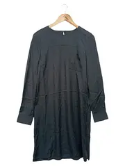 Vorschaubild 1 von Blusenkleid Damen Gr. 38/M Grau Klassisch Elegant Viskose