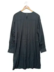 Vorschaubild 2 von Blusenkleid Damen Gr. 38/M Grau Klassisch Elegant Viskose