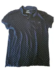 Vorschaubild 1 von Herren Poloshirt L Blau gepunktet Casual Baumwolle