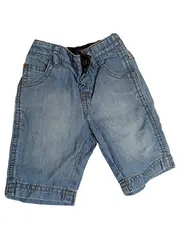 Vorschaubild 1 von Baby Jeans Shorts Gr. 62 Blau Uni Baumwolle Kurze Hose