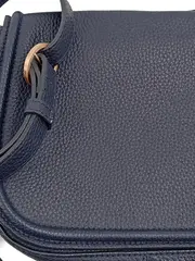 Vorschaubild 2 von Damen Umhängetasche Echtleder Navy Blau Satteltasche Crossbody 26x21cm