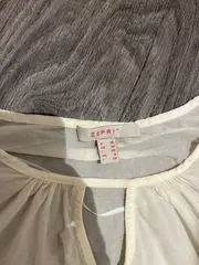 Vorschaubild 4 von Damen Bluse Gr. 36 Weiß Viskose Langarm Tunika Feminin