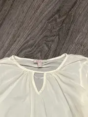 Vorschaubild 5 von Damen Bluse Gr. 36 Weiß Viskose Langarm Tunika Feminin