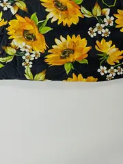 Vorschaubild 4 von Damen Sommerkleid Gr. 36 S Blumenmuster Sonnenblumen Schwarz Gelb Feminin