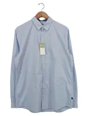 Vorschaubild 1 von Herren Business Hemd Gr. 50/L Blau Langarm Baumwolle Stretch