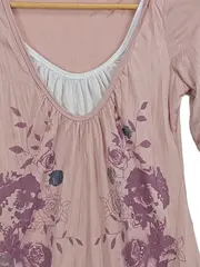 Vorschaubild 2 von Porta Fortuna Tunikakleid Damen S/M Rosa Blumen Strass Langarm