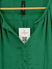 Vorschaubild 3 von Damen Bluse Gr. 38 Grün Modern Langarm Polyester