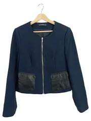 Vorschaubild 1 von Damen Leichte Jacke Gr. 38/M Blau Modern Baumwolle