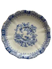 Vorschaubild 1 von Kuchenteller Porzellan blaues Blumenmuster Klassisch 15cm