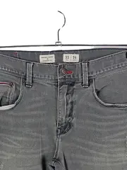 Vorschaubild 3 von Herren Jeans Straight Leg Denton Stretch Fit Grau 33x34 Streetwear