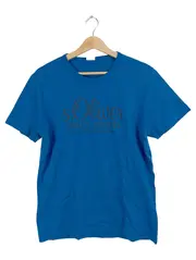 Vorschaubild 1 von Herren T-Shirt Blau Gr. M Casual Logo-Print
