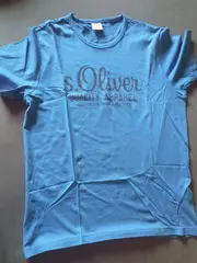 Vorschaubild 4 von Herren T-Shirt Blau Gr. M Casual Logo-Print