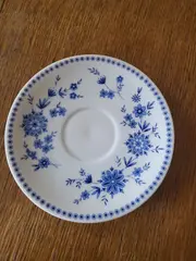 Vorschaubild 2 von Untertasse Unterteller Porzellan Weiß Blau Blumenmuster Klassisch
