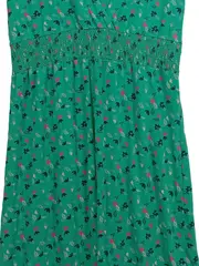 Vorschaubild 4 von Midikleid Blumenmuster Viskose Sommerkleid Gr. 38 M Grün