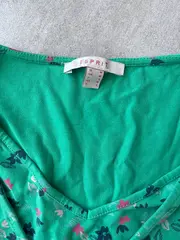 Vorschaubild 7 von Midikleid Blumenmuster Viskose Sommerkleid Gr. 38 M Grün