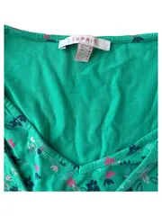 Vorschaubild 5 von Midikleid Blumenmuster Viskose Sommerkleid Gr. 38 M Grün