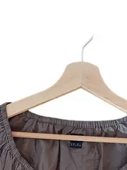 Vorschaubild 2 von Damen Bluse 3/4 Arm Raffungen Grau Baumwolle Gr. 38 M