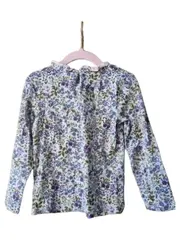 Vorschaubild 2 von Mädchen Langarmshirt Blumenmuster Rüschen Gr. 104 Baumwolle