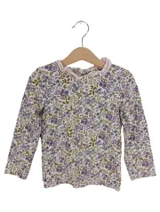 Vorschaubild 1 von Mädchen Langarmshirt Blumenmuster Rüschen Gr. 104 Baumwolle