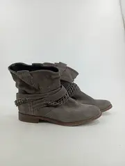 Vorschaubild 2 von Damen Stiefelette Wildleder Grau Gr. 39 Casual Slip-On Lederdetails