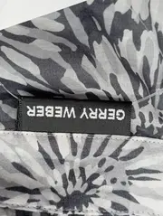 Vorschaubild 3 von Damen Bluse Gr. 40/M Grau Blumenmuster Kurzarm Klassisch Elegant