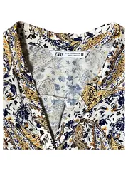 Vorschaubild 8 von Bluse Damen 34 XS Paisley Muster Hemdbluse Boho Mehrfarbig Langarm