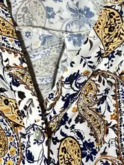 Vorschaubild 3 von Bluse Damen 34 XS Paisley Muster Hemdbluse Boho Mehrfarbig Langarm