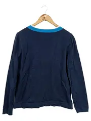 Vorschaubild 2 von Pullover Damen Gr. 36/S Blau Klassisch Preppy Casual V-Ausschnitt