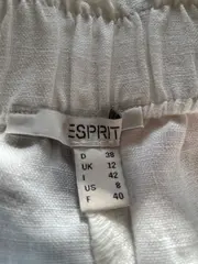 Vorschaubild 3 von Damen Leinen Shorts Gr. 38 Weiß Casual Uni Knopf Freizeit