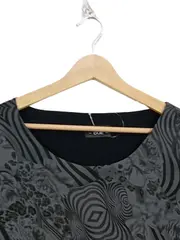 Vorschaubild 3 von Damen Langarmshirt Gr. 46/3XL Grau Abstraktes Muster Casual