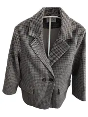 Vorschaubild 1 von Kinder Blazer Gr. 140 Kariert Grau Klassisch Sakko Herbst Winter