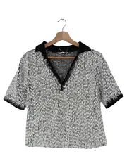 Vorschaubild 1 von Bluse Damen S Mehrfarbig Modern Strukturmuster Kurzarm