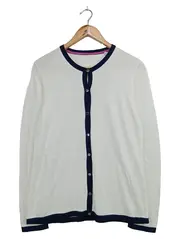 Vorschaubild 1 von Damen Strickjacke Weiß Gr. 38/M Klassisch Elegant Preppy