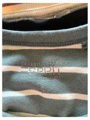 Vorschaubild 6 von Damen Langarmshirt gestreift Petrol Gr. 36/S Baumwolle Basic