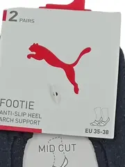 Vorschaubild 4 von Footie Socken 12 Paar Mid Cut Anti-Slip Heel Gr. 35-38 Schwarz
