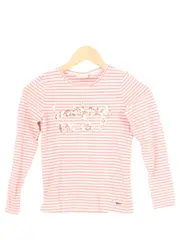 Vorschaubild 1 von Damen Langarmshirt Gr. 36/S Rosa Gestreift mit Pailletten