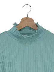 Vorschaubild 2 von Damen Pullover Gr. 40/L Türkis Rippstrick Casual Langarm