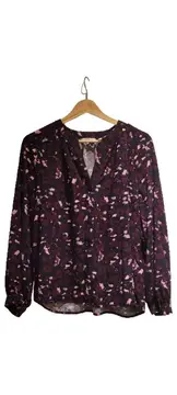 Vorschaubild 1 von Damen Bluse Gr. 40/L Mehrfarbig Floral Viskose Langarm Casual