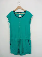 Vorschaubild 2 von Damen Jumpsuit Gr. 40 Türkis Casual Sommer Overall Kurzarm