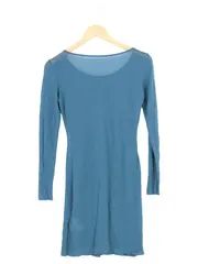 Vorschaubild 2 von Damen Freizeitkleid Lyocell Blau Gr. 34/XS Langarm