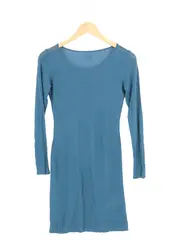 Vorschaubild 1 von Damen Freizeitkleid Lyocell Blau Gr. 34/XS Langarm