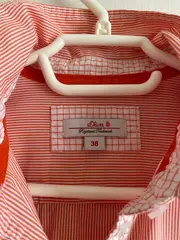 Vorschaubild 5 von Damen Hemdbluse Gr. 38 M Rot Gestreift Casual Langarm Baumwolle