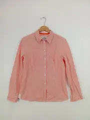 Vorschaubild 2 von Damen Hemdbluse Gr. 38 M Rot Gestreift Casual Langarm Baumwolle