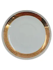 Vorschaubild 1 von Unterteller Weiß Goldrand 15 cm Keramik Klassisch Made in GDR
