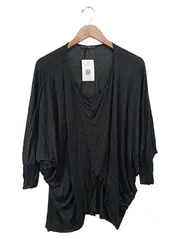Vorschaubild 1 von Damen T-Shirt Gr. 38/M Schwarz Minimalistisch Oversized Viskose